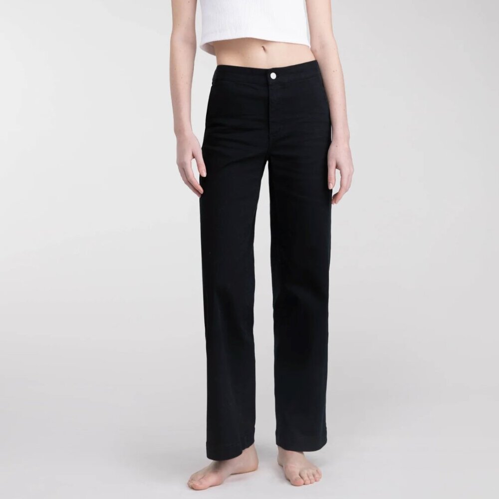 Oak + Fort Long Twill Wide Leg Pant - NWT - Size Small